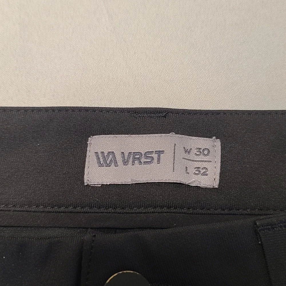 VRST Commuter Pants Mens 30x32 Black Straight Leg 5-Pocket Tech Stretch Trousers
